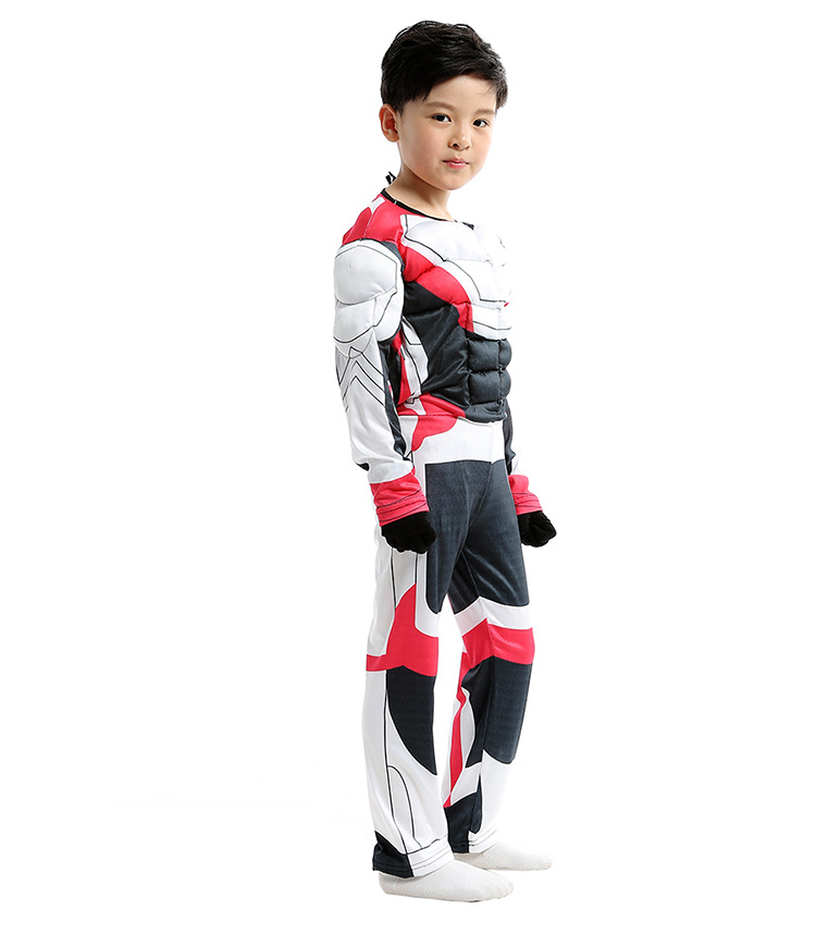 终局之战量子战衣儿童cosplay复仇者联盟4白色战袍肌肉表演出服装