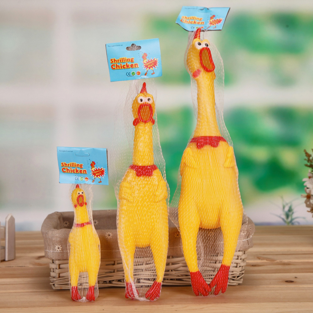 Large, Medium and Small Size Screaming Chicken Manufacturers Wholesale Pet Toys Vent Strange Chicken Creative Whole Person Trick Screaming Chicken