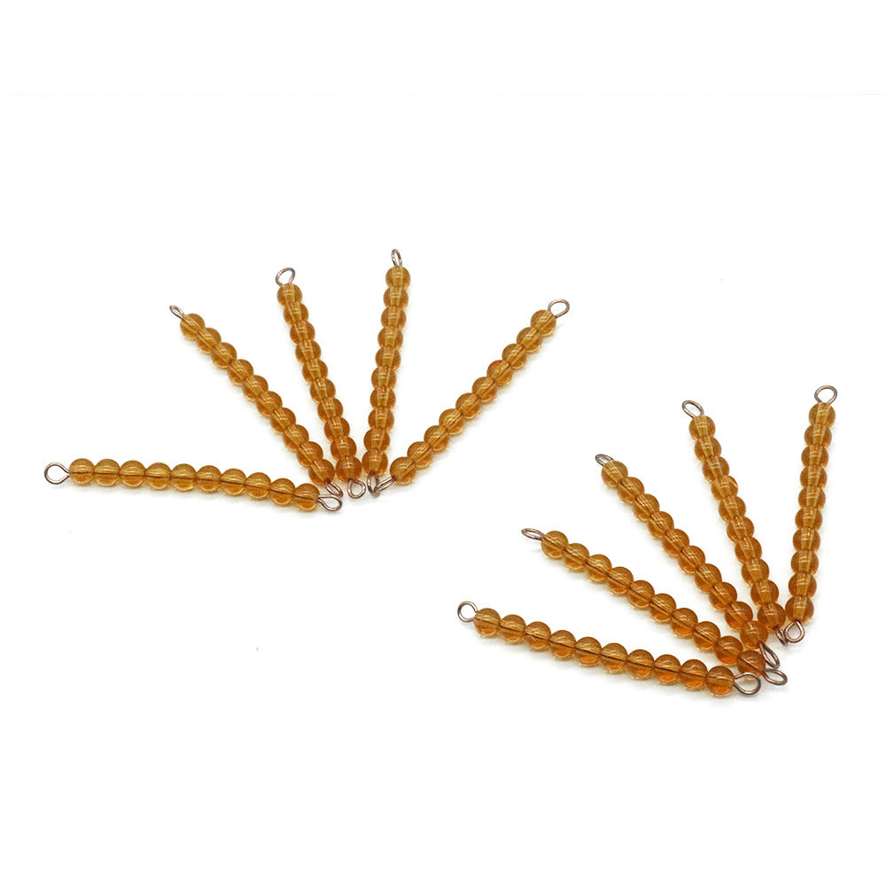 蒙台梭利教具数学教具学前儿童早教玩具幼儿早教蒙氏金色100串珠