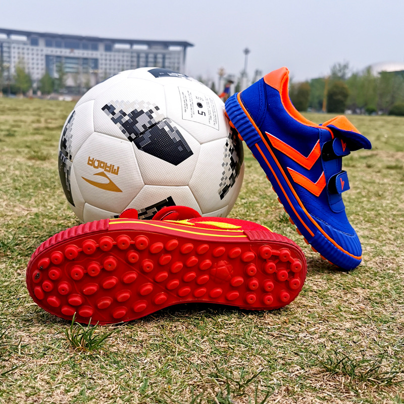 Double Star Soccer Shoes Children Student Male and Female Models Velcro Rubber Nail Broken Nail Artificial Grass Football Class Training Shoes