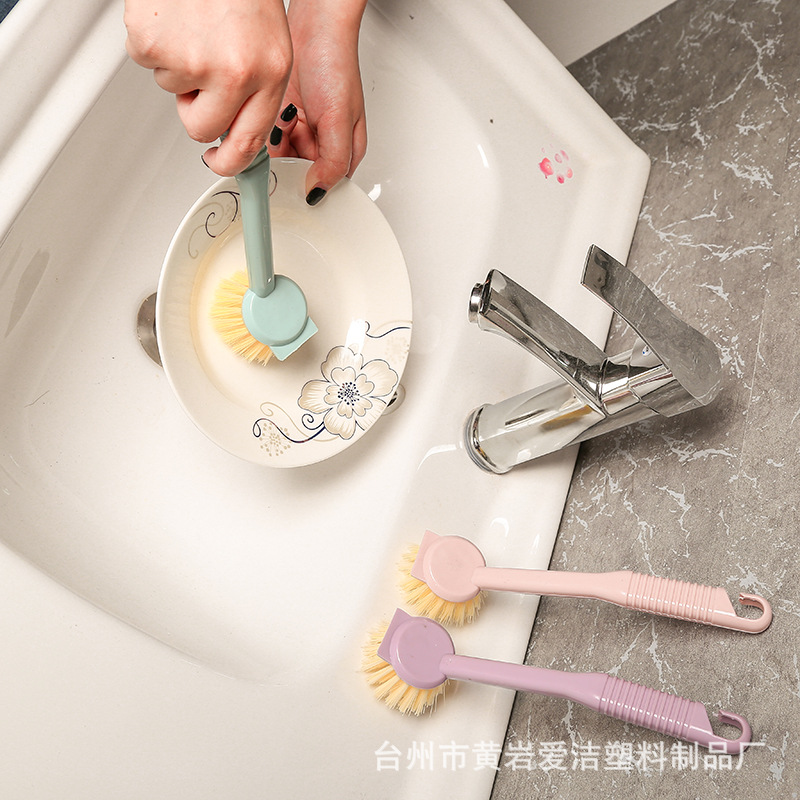 Factory Direct Supply Long Handle Cleaning Pot Brush Washstand Desktop Plastic Dish Bowl Brush Kitchen Cleaning Cleaning Brush