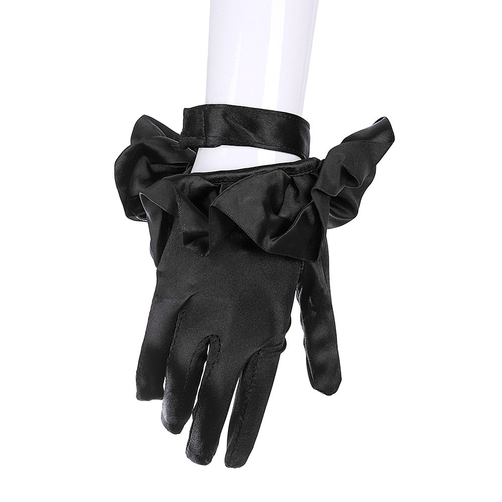 外贸跨境电商货源女式万圣节狂欢节派对哥特风黑色淑女手套