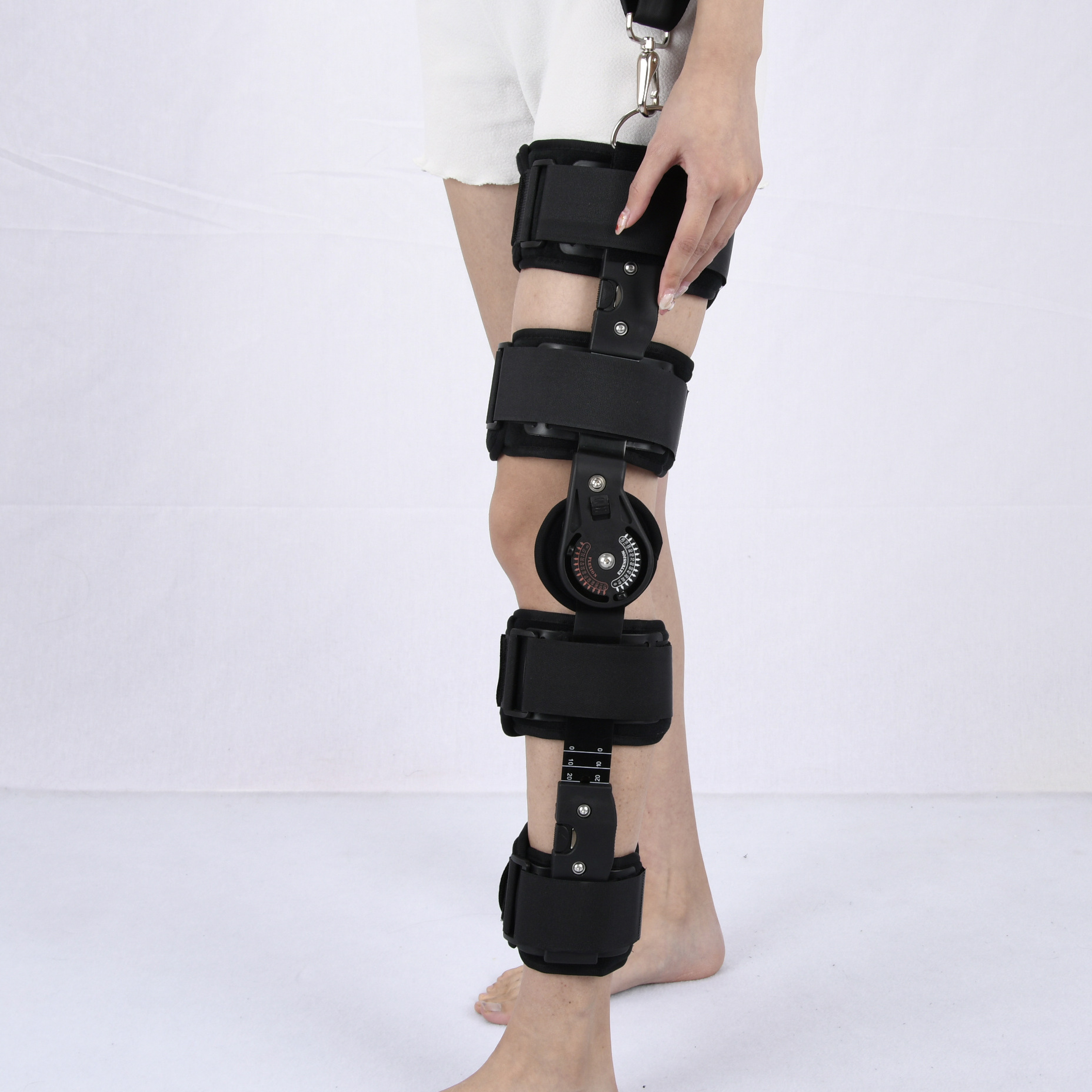 长短可调式膝关节固定支具 膝盖损伤骨折护具支架带气囊肩带髌骨