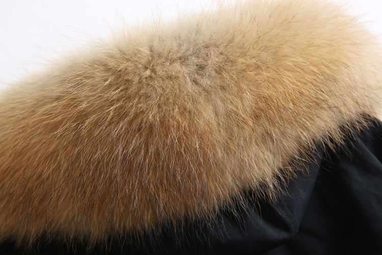 19兔绒内胆狐狸毛领皮毛一体皮草外套 女冬季派克大衣女秋冬批发