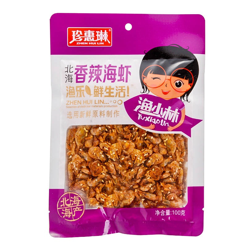 广西珍惠琳北海香辣虾蛄 海蟹 海虾100g休闲即食海味食品零食包邮