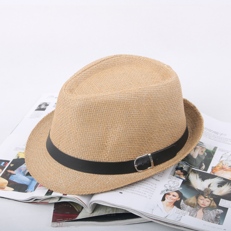 Parent-Child Sun Hat Summer Sun Hat Men's Straw Sun Hat Children's British Style Top Hat Performance Fedora Hat