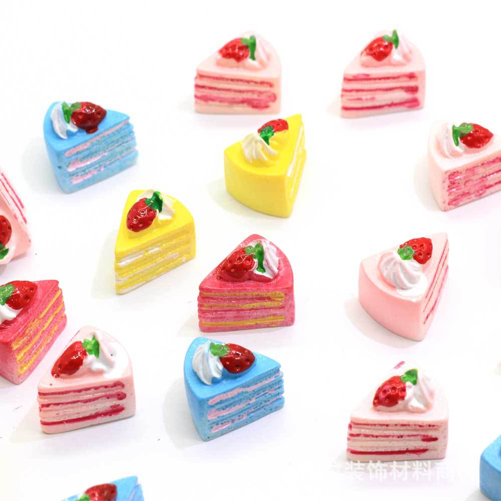 三角形草莓奶油小蛋糕diy手工材料仿真奶油胶材料钥匙扣耳环配件