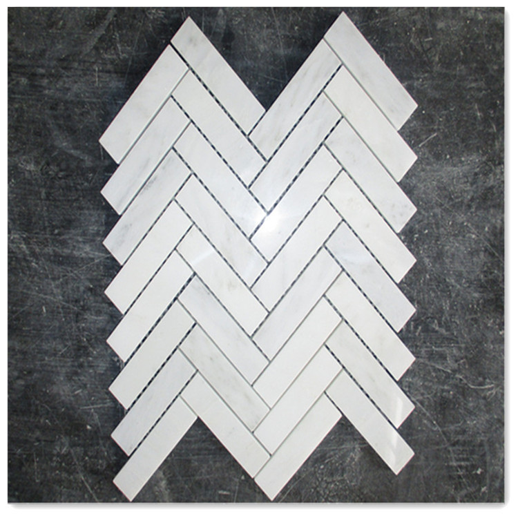 厂家直销 人字形大理石马赛克 背景地面玄关电视背景浴室墙地砖