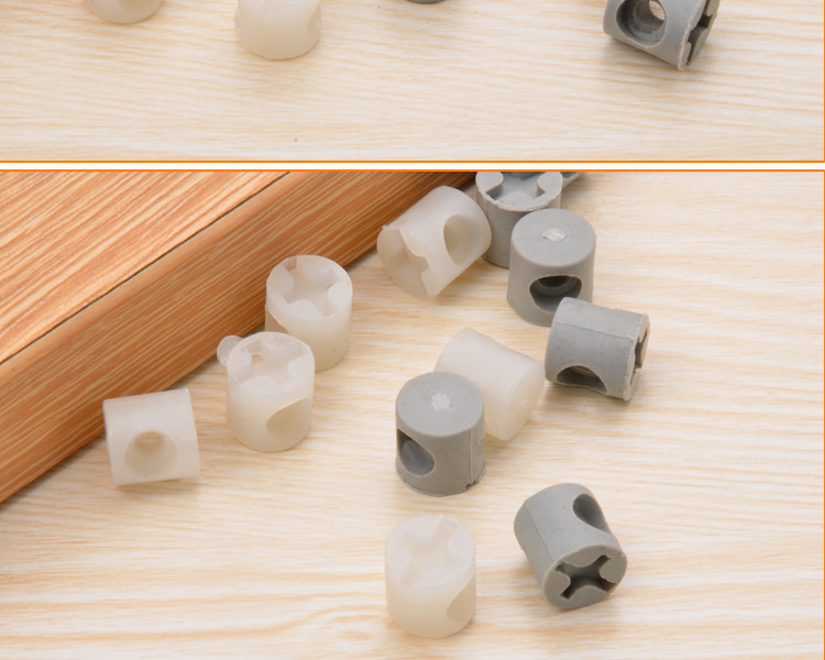 迪斯威 厂家批发塑料锤仔螺母 二合一连接件预埋螺母家具五金配件