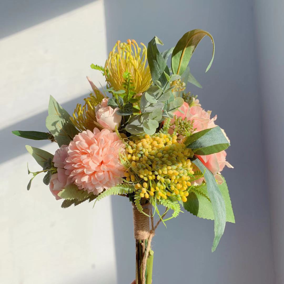 2020新品m137手札花束ins仿真花批发假花婚礼跨境货源