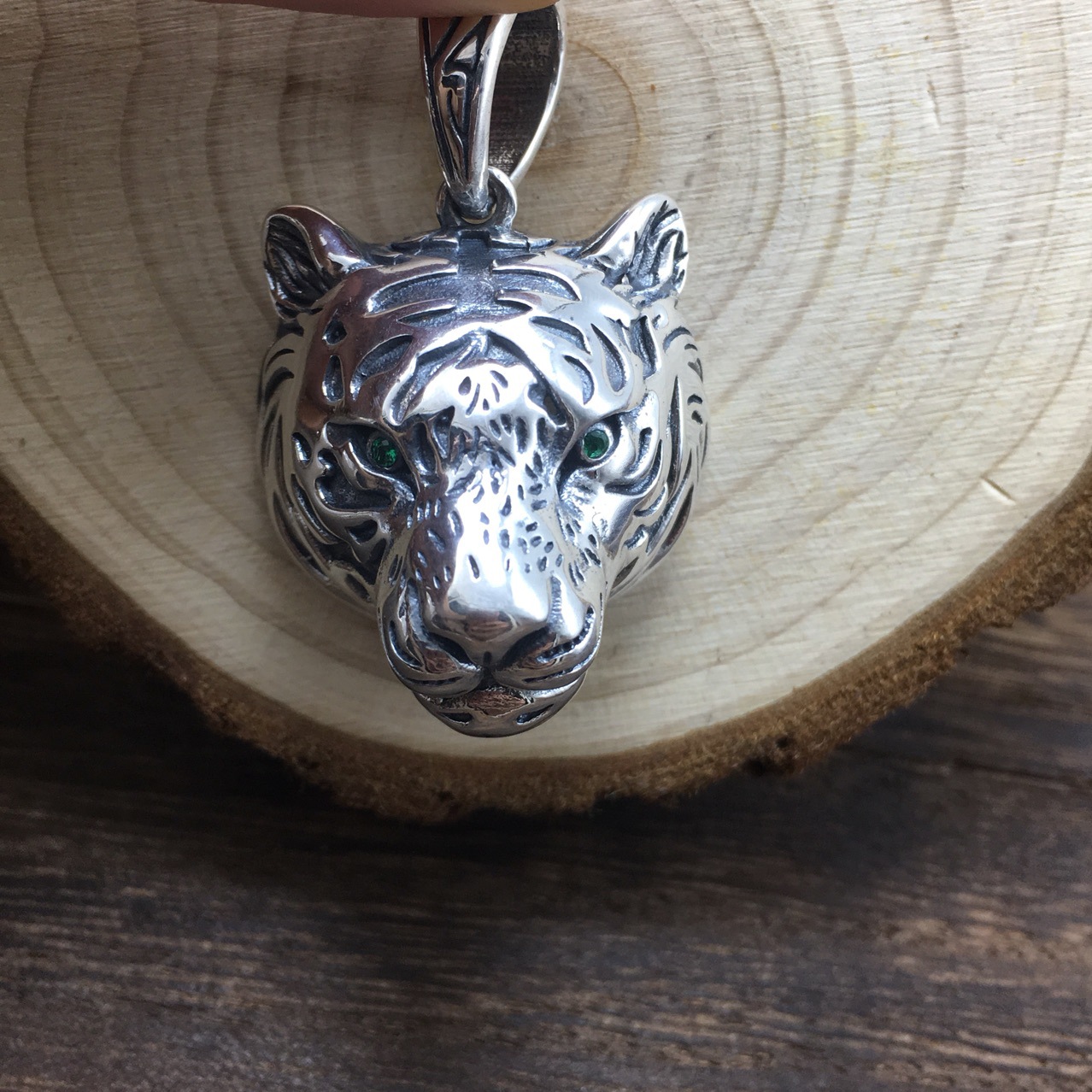 抖音同款s925个性潮人白虎挂坠霸气老虎头吊坠男纯银时尚男友送礼