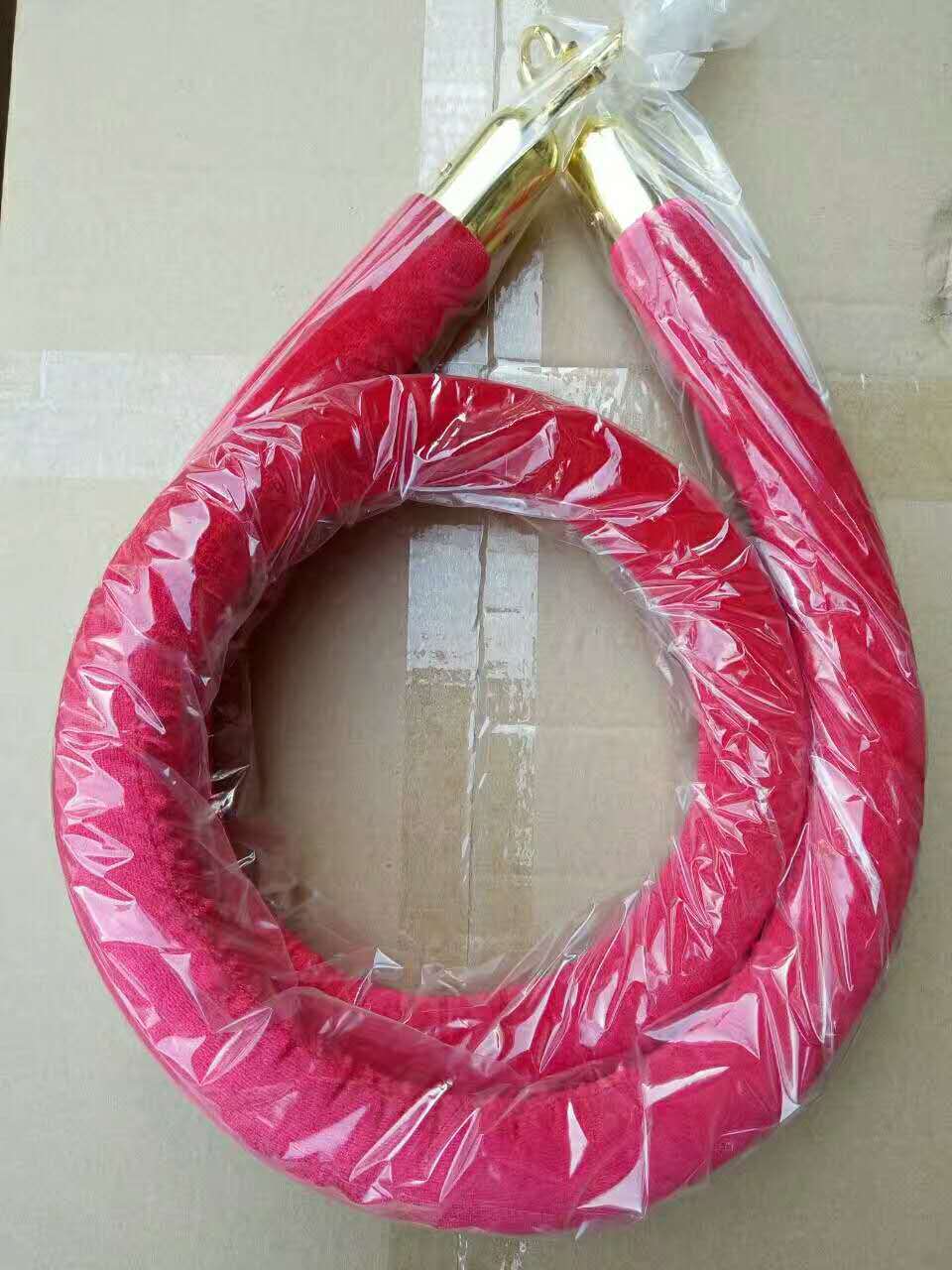 礼宾柱挂绳隔离带绒绳隔离护栏挂绳商场围栏绑绳大堂礼宾柱绳子