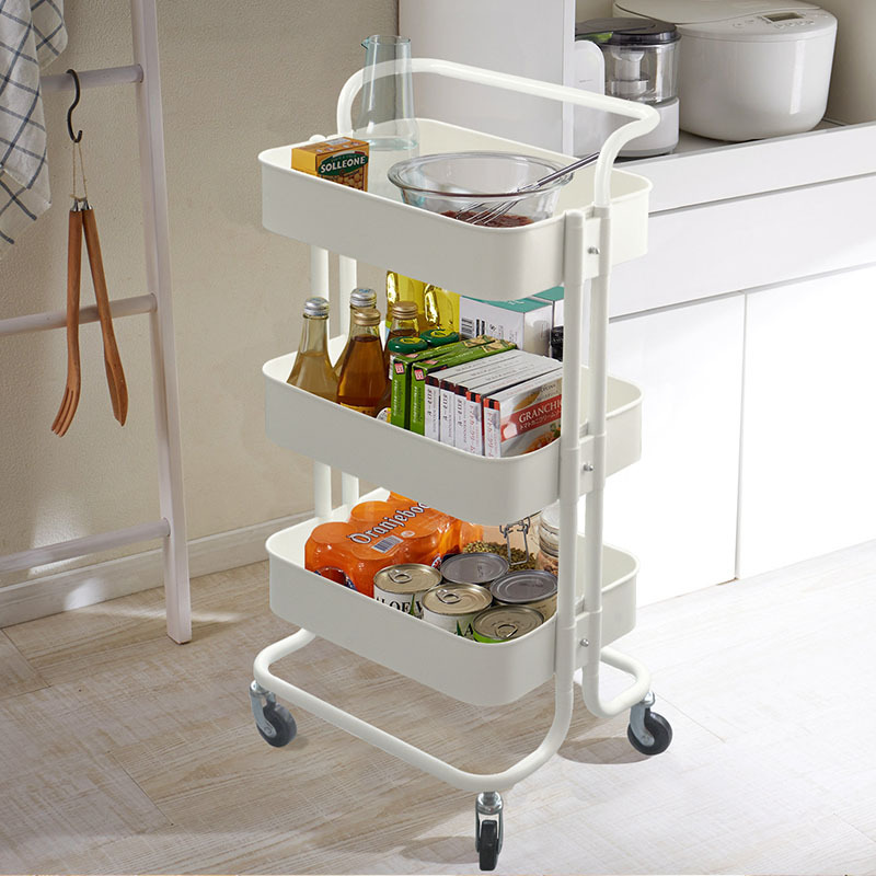 Amazon Lask Storage Rack Trolley Storage Rack Multi-Functional Metal Basket Nail Cart