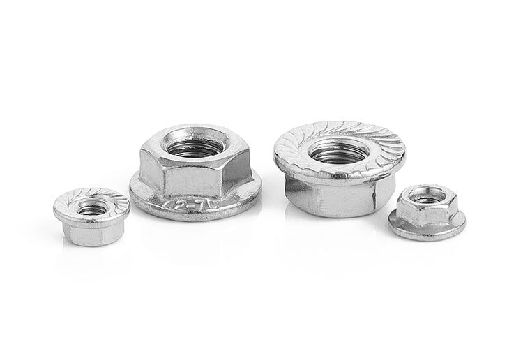 304不锈钢法兰螺母m6/m8/m12法兰母镀锌法兰螺帽带垫螺母din6923