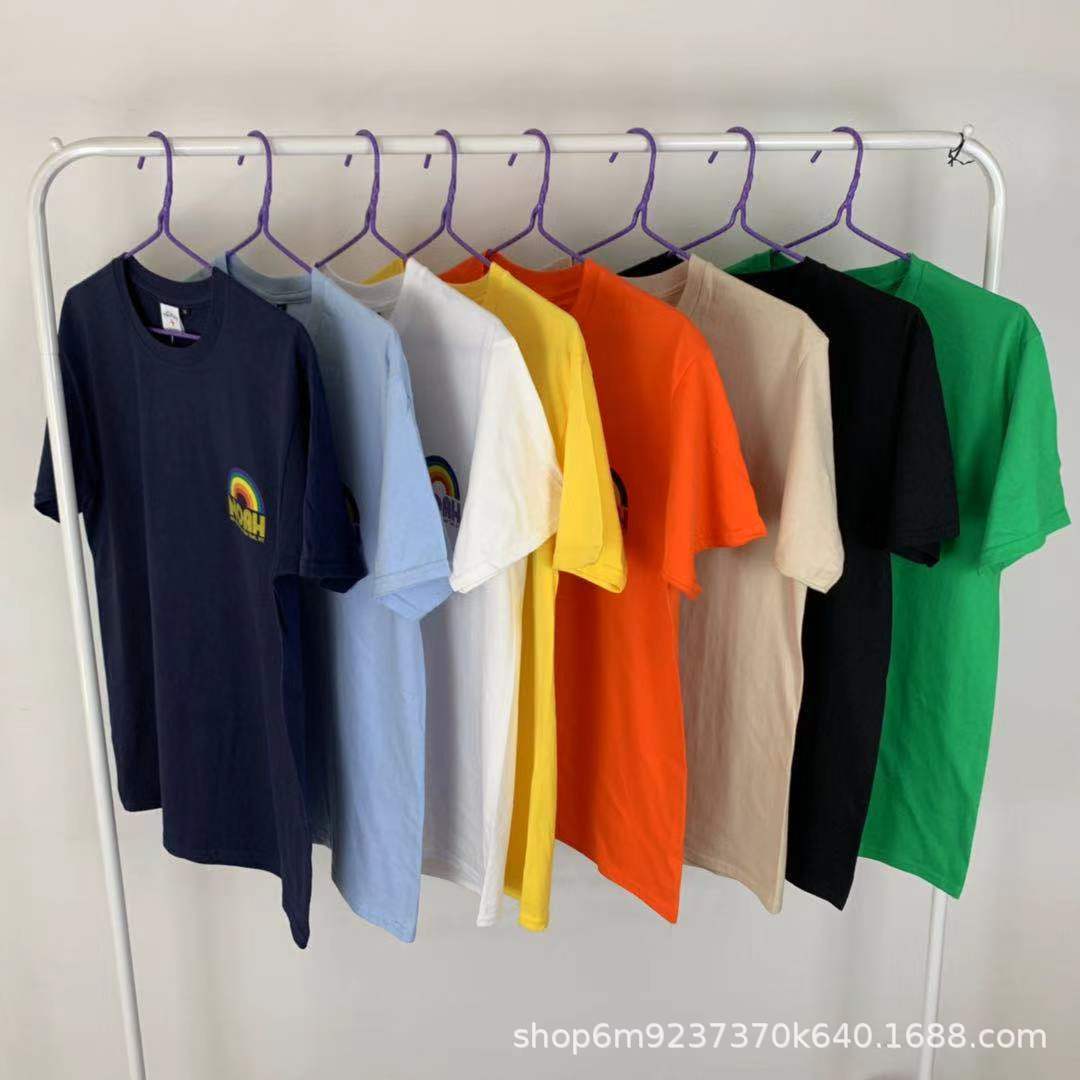 noah rainbow tee noah短袖彩虹t恤男女棉十字架印花美潮宽松上衣