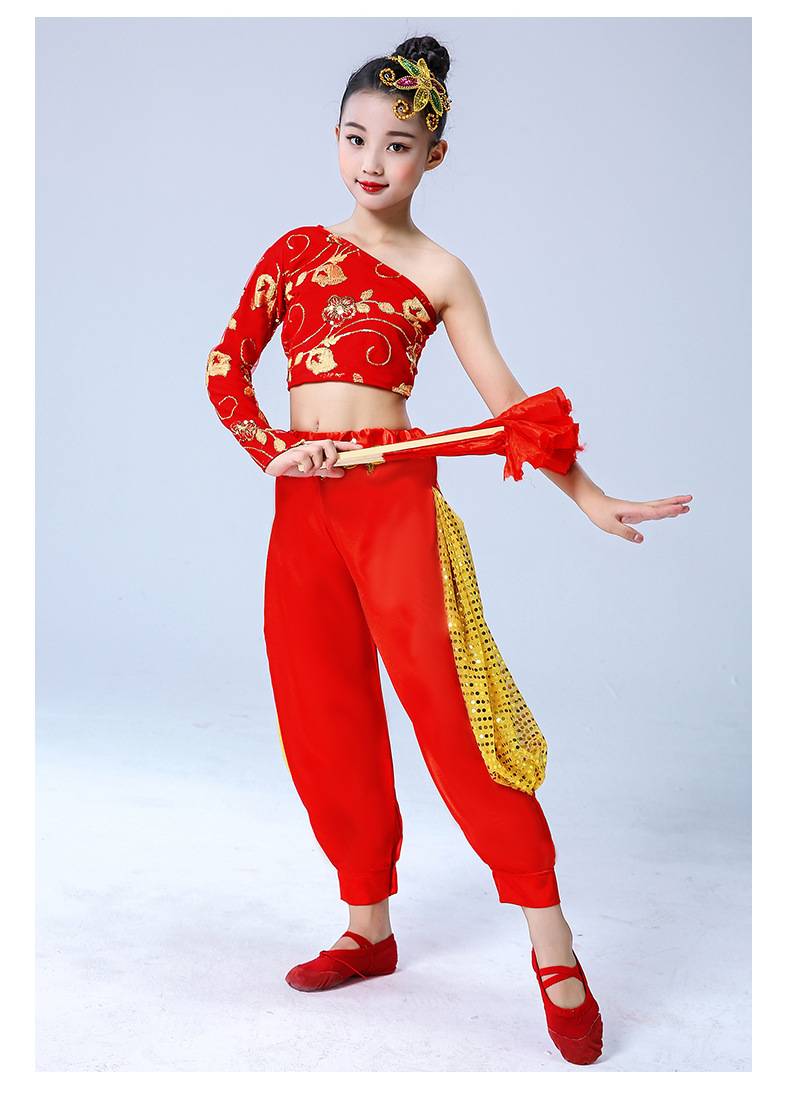 少年志舞蹈服装儿童扇子舞演出服幼儿舞蹈少年志舞蹈演出服舞蹈服