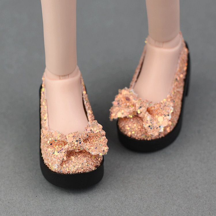 Four-Point Xinyi 50cmbjd Da Xinyan SD4-Point Doll Bow Xia Fu High Heels Leather Shoes 6.3cm