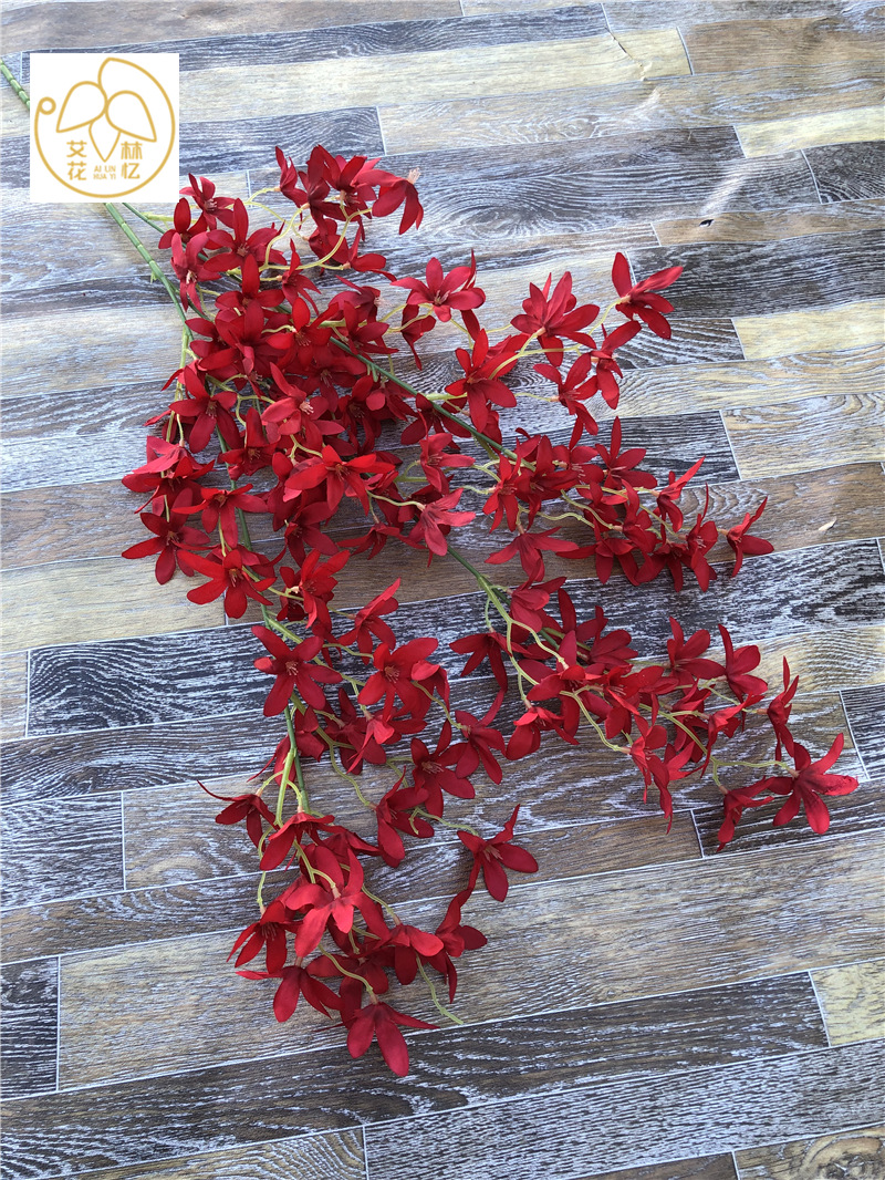 仿真文心兰加密婚庆洋兰花仿真跳舞兰丁香兰线条兰花下垂小苍兰