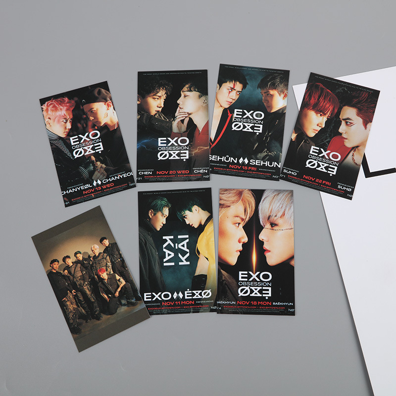 exo 朴灿烈 吴世勋 正规6辑《obsession》明星片 小卡 明星周边