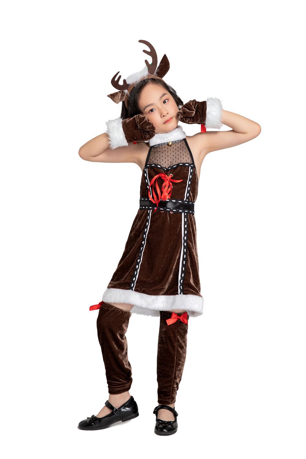 圣诞节儿童麋鹿装 圣诞节驯鹿 服装圣诞装圣诞服儿童角色扮演服装