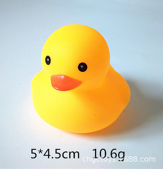 厚实婴儿玩具洗澡搪胶玩具发声动物 bb叫哨声搪塑浮水黄鸭子赠品