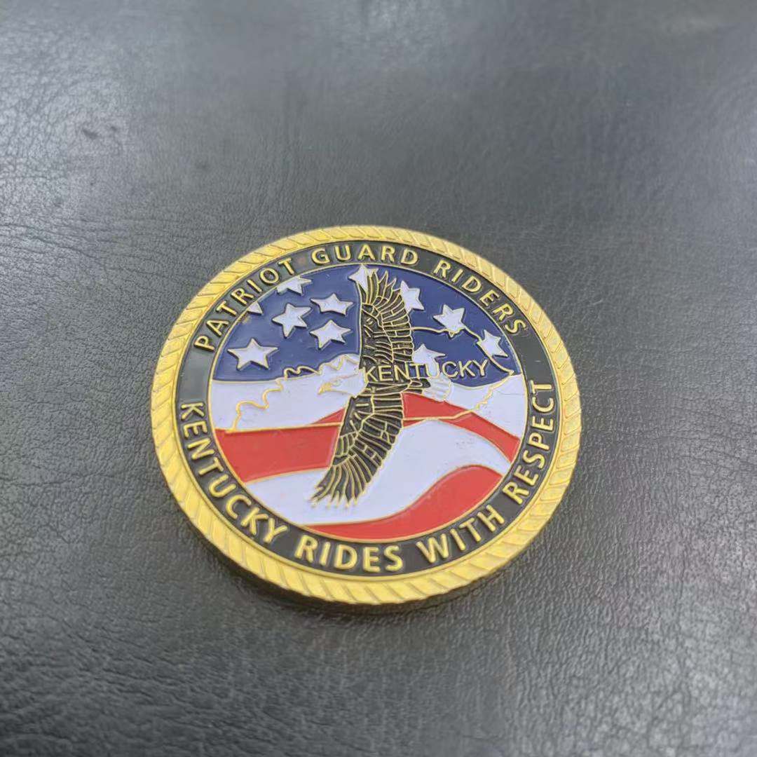 美国荣耀硬币美国鹰白头鹰军迷徽章彩绘纪念币硬币金币外国镀金币