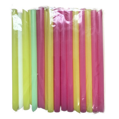 一次性珍珠奶茶吸管彩色粗吸管塑料大吸管超大口径100支独立包装