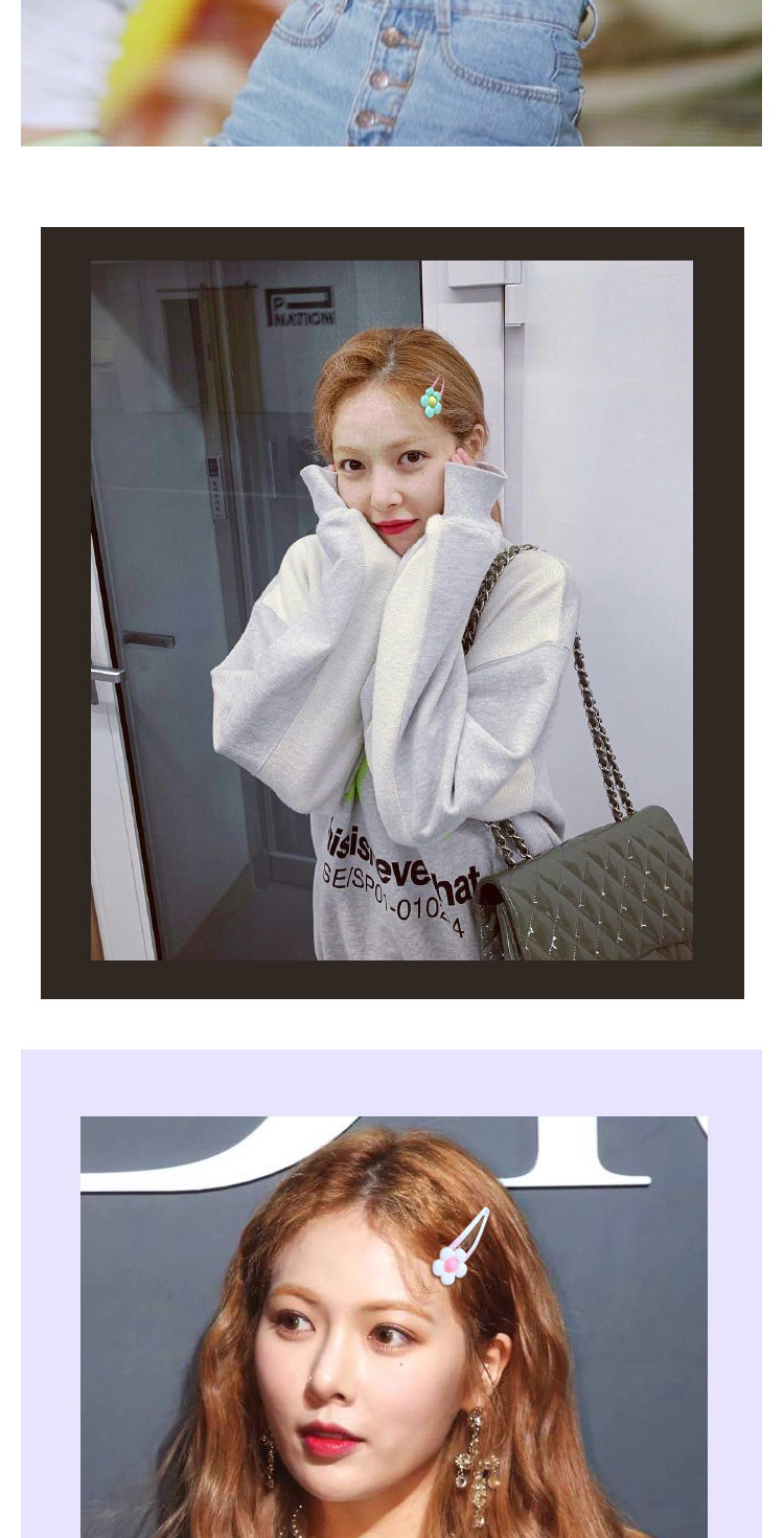 泫雅发夹糖果色小花发卡边夹少女韩国ins网红同款彩色bb夹头饰女