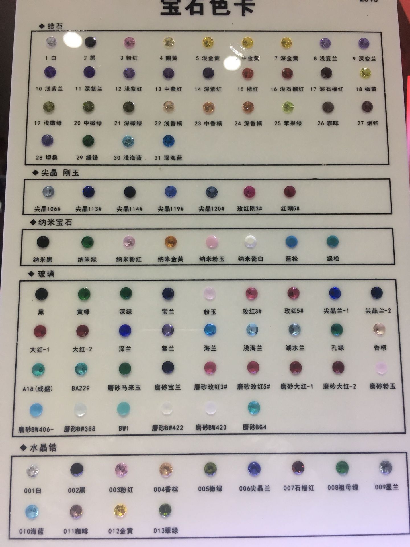 常用库存宝石色卡