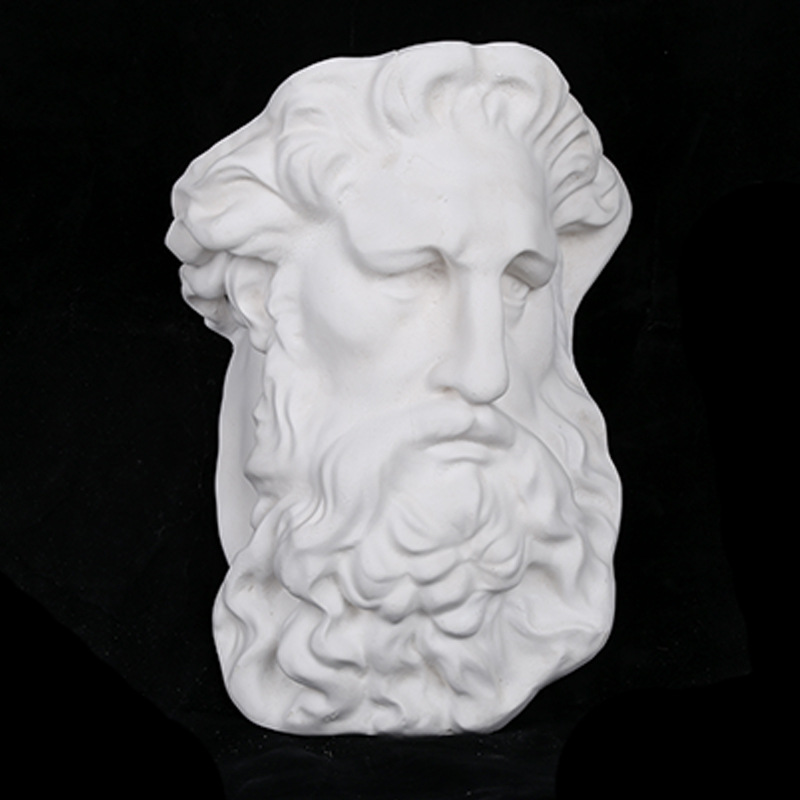 厂家直销美术石膏头像摩西挂面像素描石膏想半面像美术室配套静物