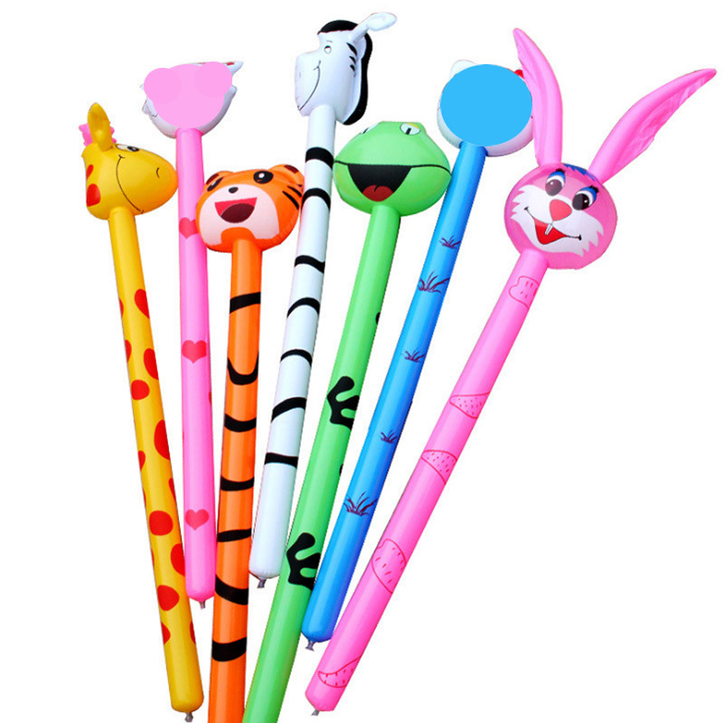 Pvc Children's Inflatable Toys Animal Head Long Stick Wholesale Inflatable Stick Animal Stick Giraffe Promotional Gifts