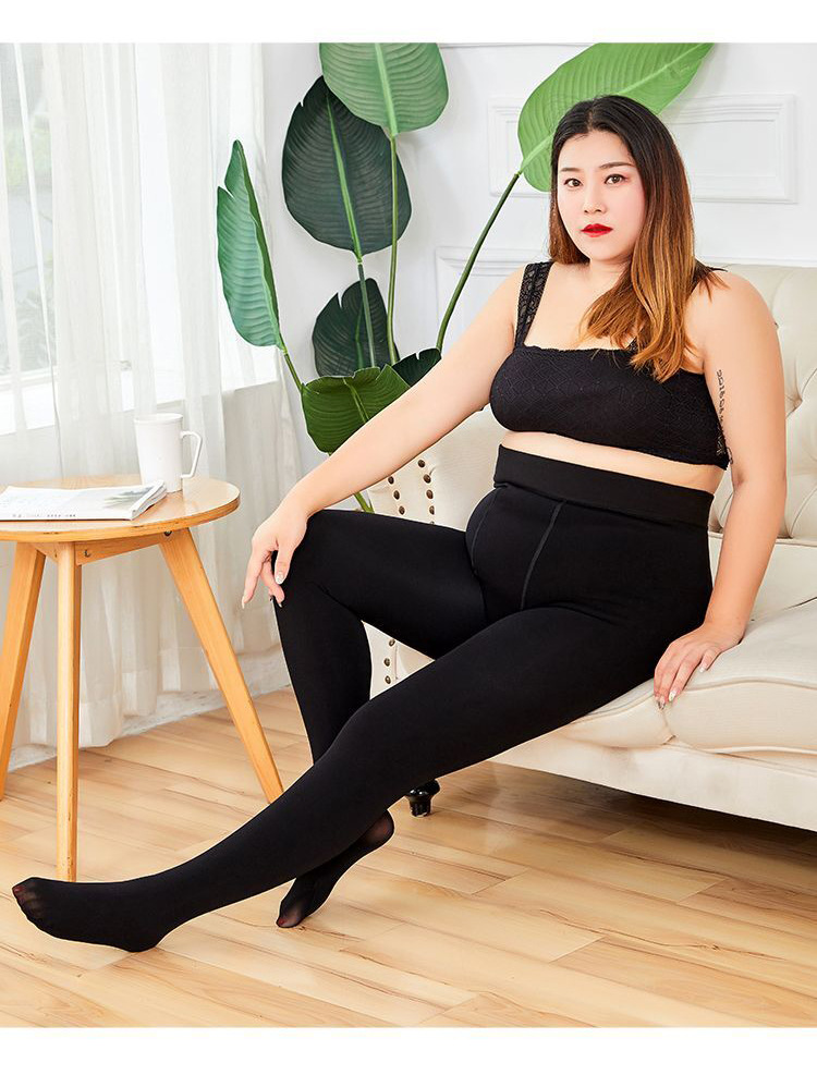 肉色加绒加厚打底裤袜光腿神器一体裤大码200斤连裤袜超柔不倒绒