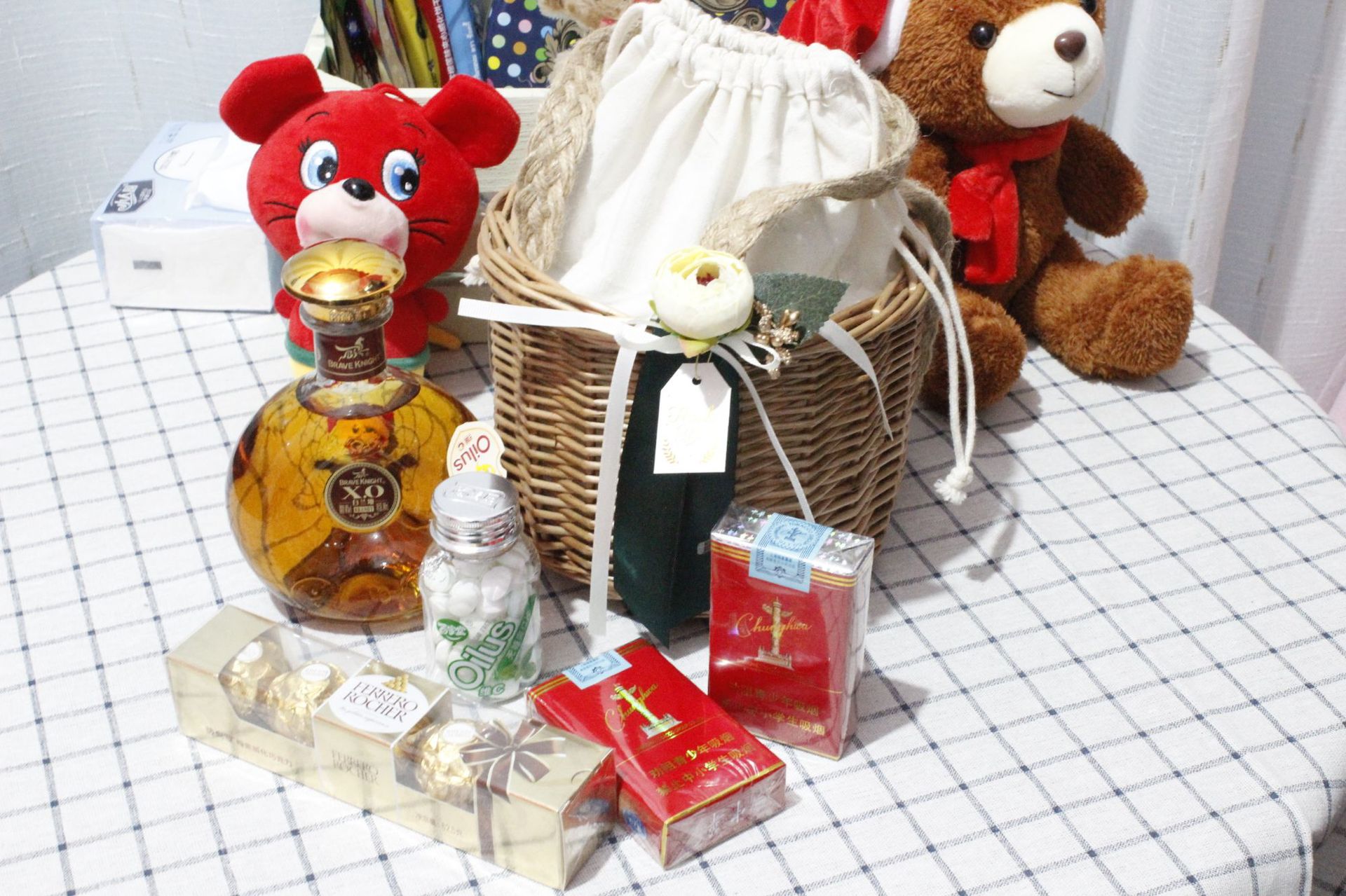 临沂柳编礼品篮喜糖盒麻绳复古篮手提结婚伴手礼回礼礼盒伴手礼蓝