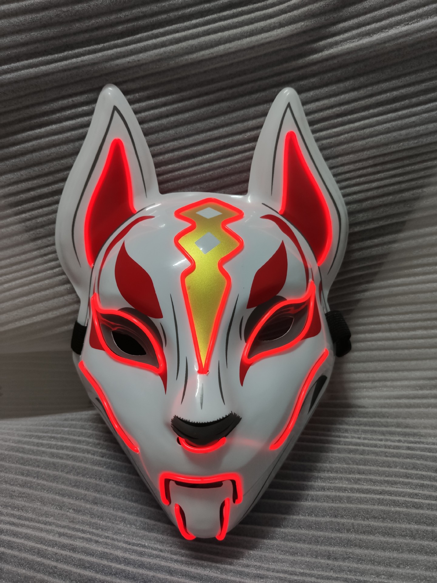 新款el冷光面具发光天狐荧光面具动物狐狸头套万圣节派对舞会表演