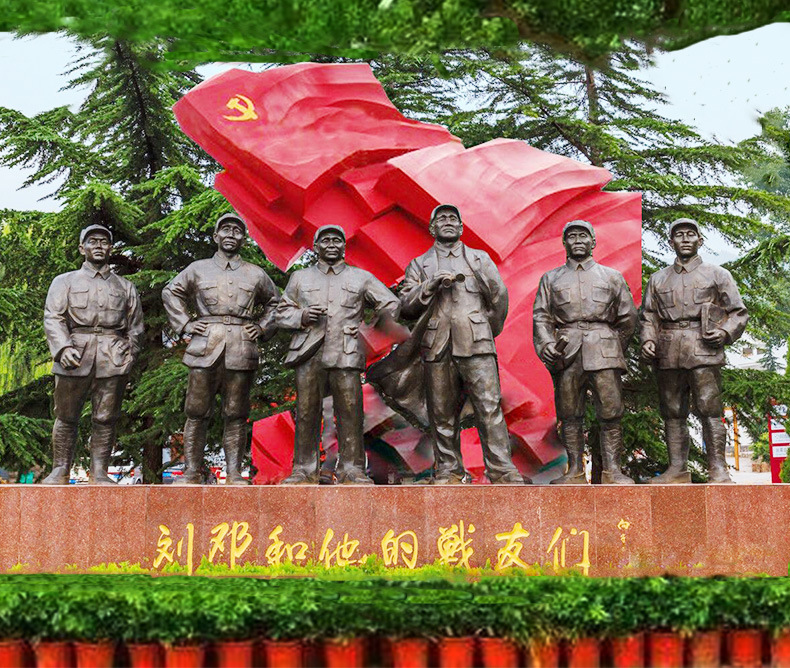 狼牙山五壮士铜雕塑工厂纯铜铸造战争革命历史名人烈士伟人铜雕像