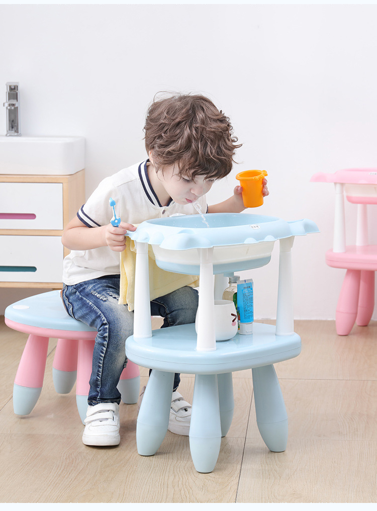 一件代发儿童洗漱台宝宝洗脸刷牙洗漱台洗脸盆洗手台毛巾架子厂家