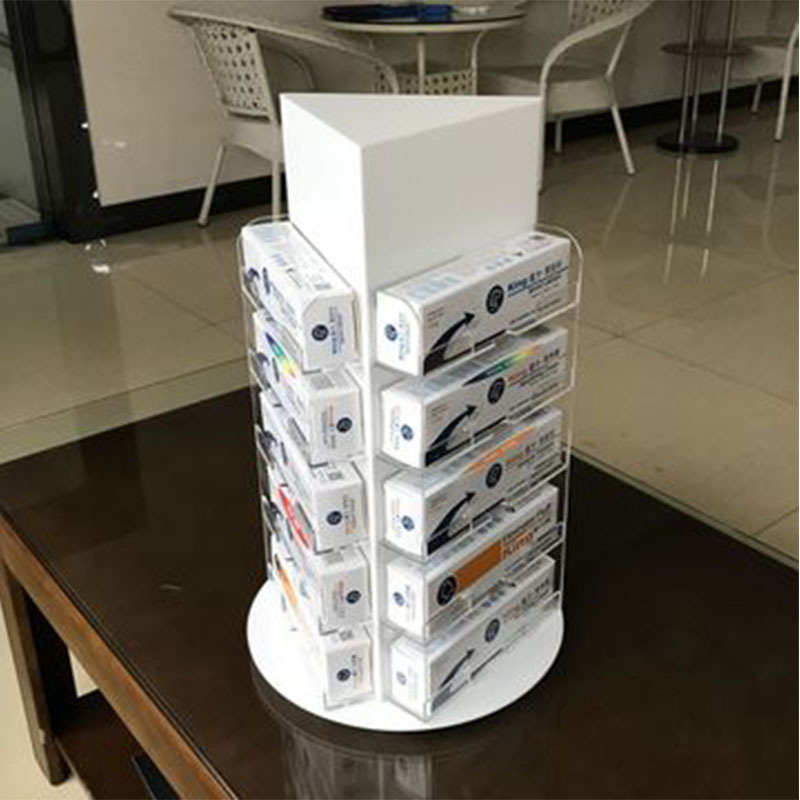 定制亚克力商场牙膏旋转架商品柜台收纳架日用品口香糖牙膏新款架