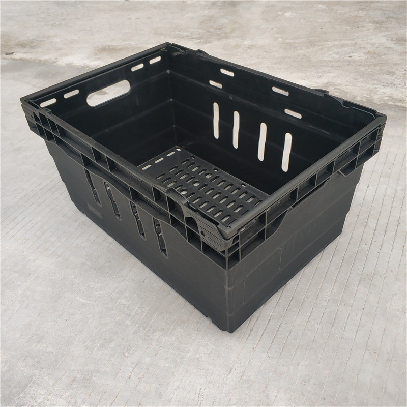 东莞寮步供应货架筐蔬果周转筐黑色镂空塑胶堆头筐斜插式陈列篮