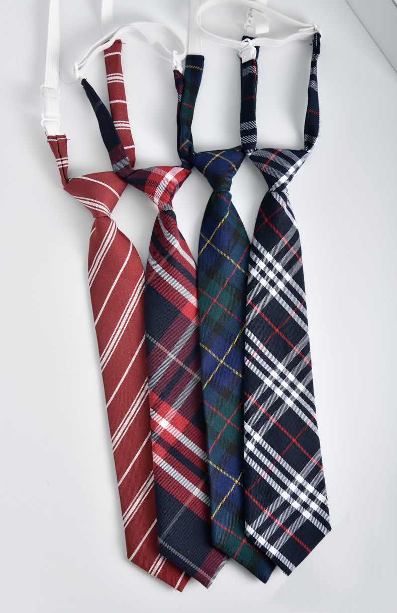 日系学生男生女生学院jk制服水手服棉质免打格子小领带可定制