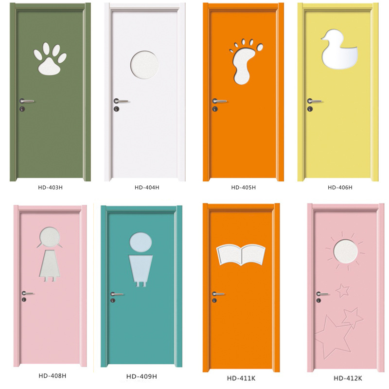幼儿园门定做字母卡通彩色免漆门舞蹈音乐培训班门教室木门工程门