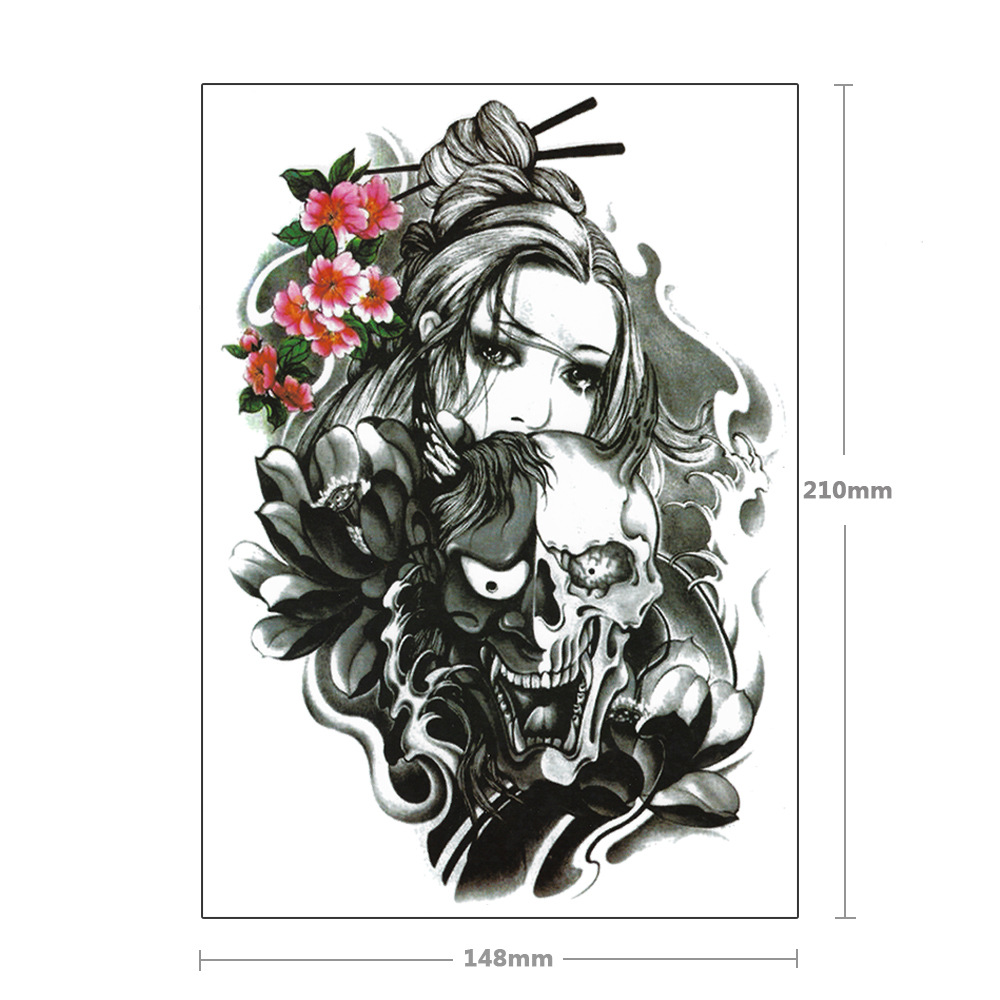 格瑞单品 黑白妖姬 花臂纹身贴 半臂纹身贴纸 刺青 批发定制