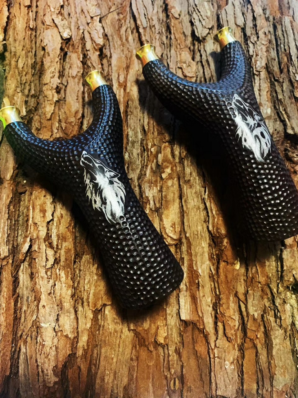 包邮新款紫光檀铜花瓶口撑头反曲飞虎户外天狼手工弹弓批发