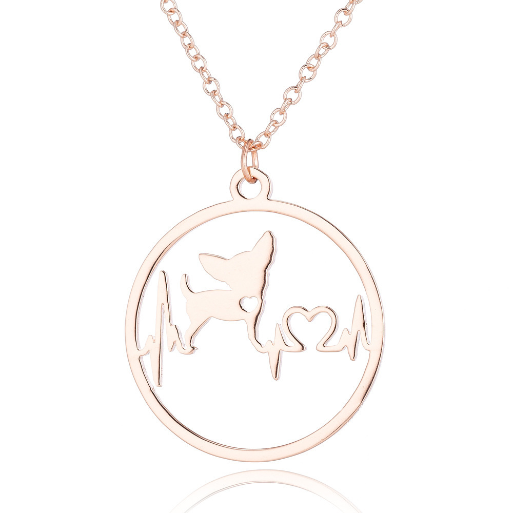 新款跨境饰品2020不锈钢chihuahua小清新项链女