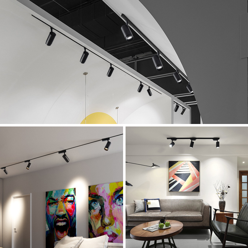 led智能调光调色调焦轨道射灯服装店展厅画廊博物馆无极变焦导轨