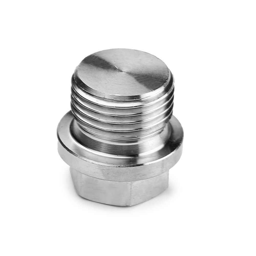 304不锈钢堵头外六角法兰面带边堵头油塞闷头m8*1-m36*1.5g1/8-2