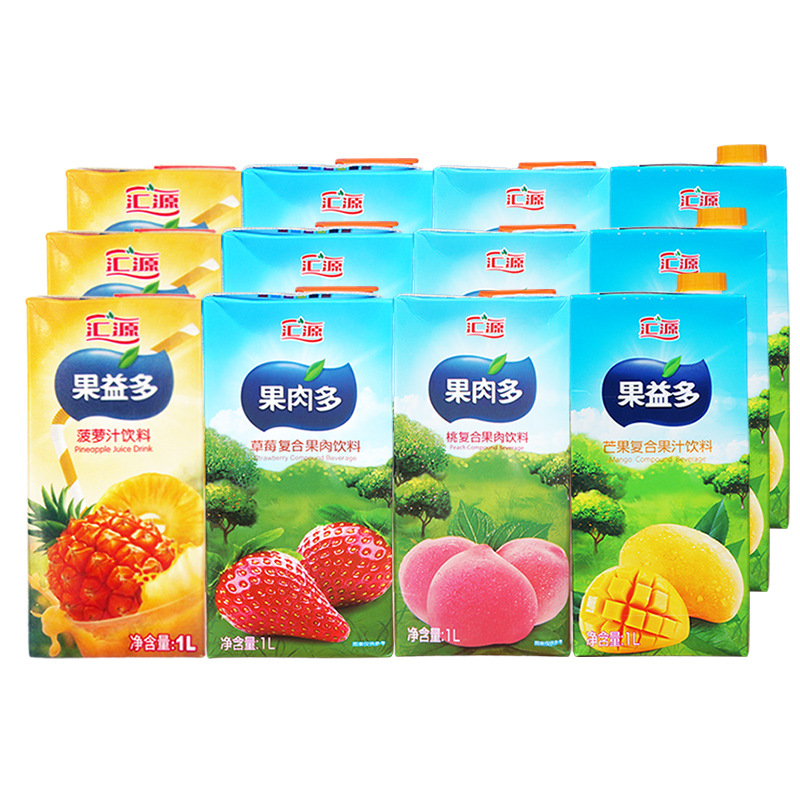 汇源果肉(益)多复合果肉饮料1l*12盒/箱四种口味可混批
