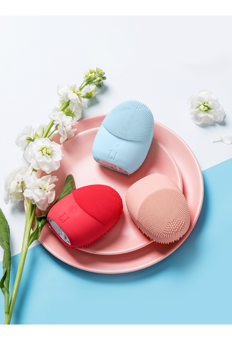 现货电动洁面仪按摩洗脸震动洁面器便携式环保硅胶按摩仪洗脸器