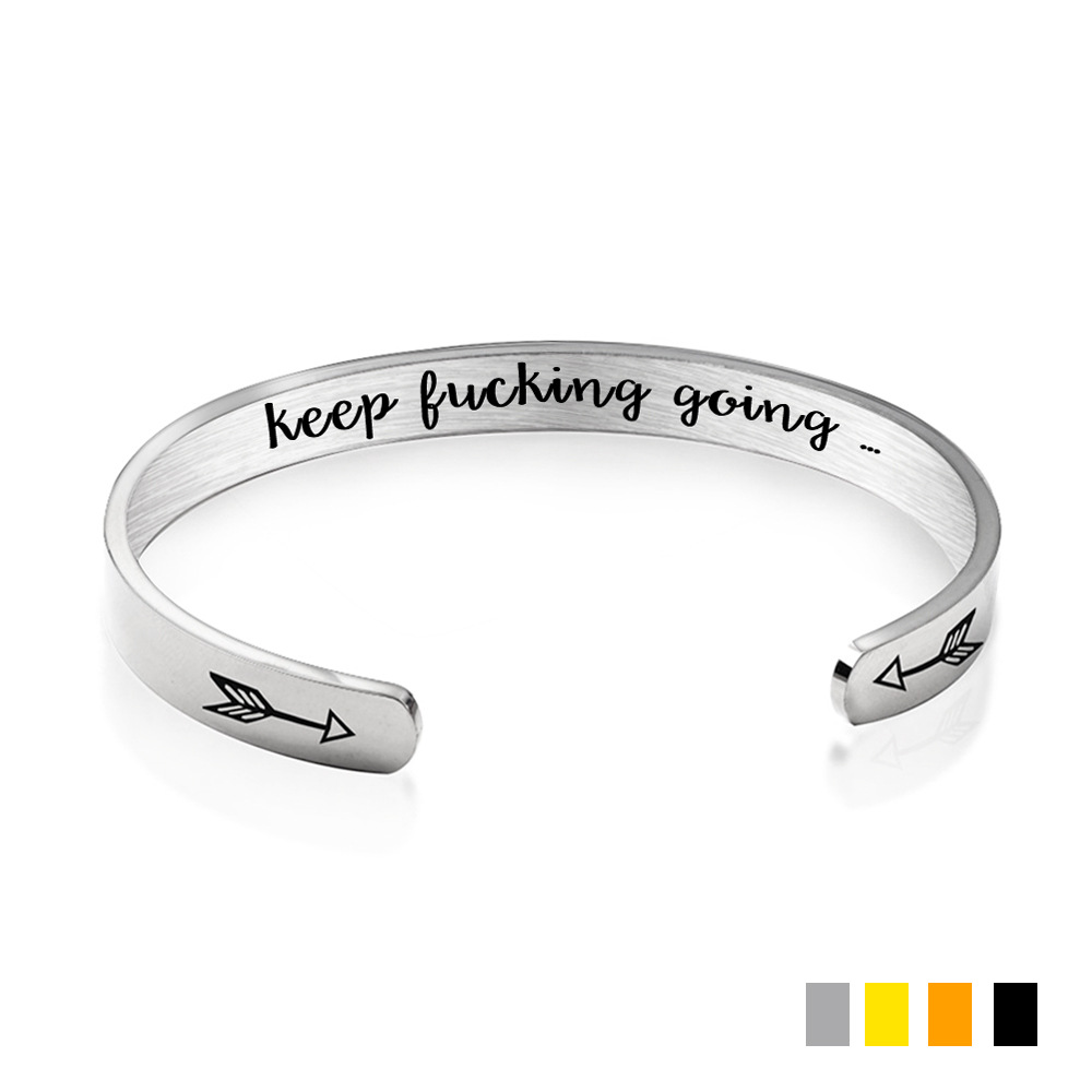 开口手镯英文刻字