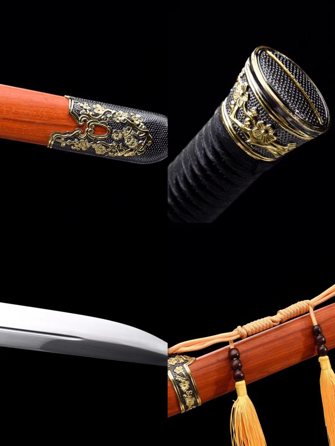 梅花双色明腰刀 厂家供应 品质保证 龙泉手工剑 未开刃