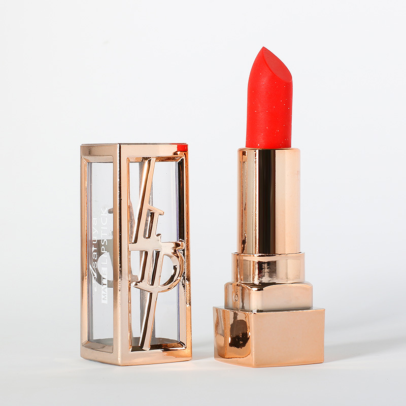 5色土豪金中国风雕花图案炫酷爆款口红厂家直销